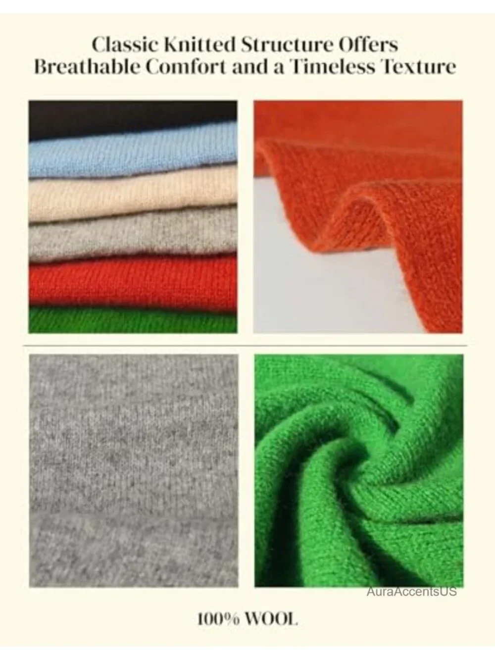 100% Wool Triangle Scarf - Parisian Versatile Knit Wrap, Neck Gaiter & Headscarf